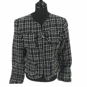 First Option Fringe Jacket, Black, White, 12